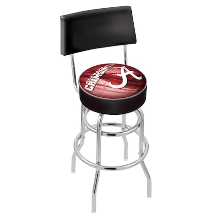 Holland Bar Stool Co 25" Chrome 2-Ring Alabama Swivel Bar Stool, Back L7C425AL-A-D2